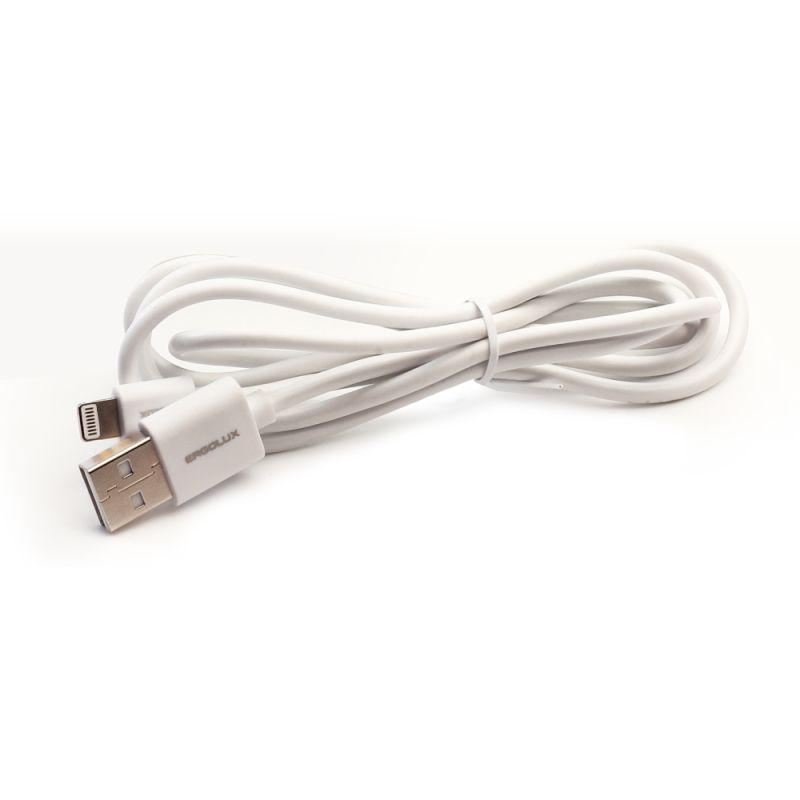 Кабель USB-Lightning 3А 1.2м зарядка + передача данных бел. (коробка) ERGOLUX 15097