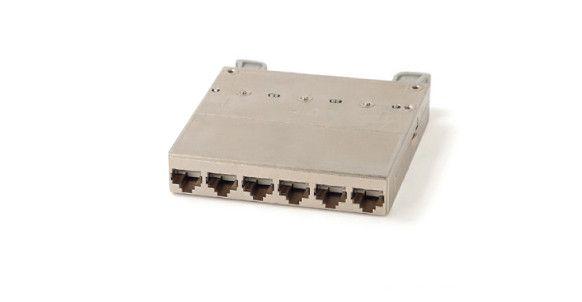 Кассета PPTR-CSS-1-6хRJ45-C6-SH-STL (для медн. претерм. решений) 6 экран. портов RJ45 кат. 6 Hyperli