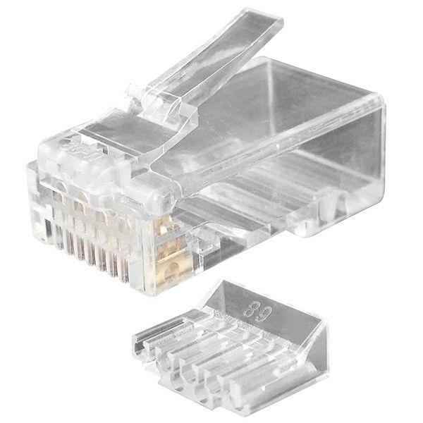 Разъем PLUG-8P8C-UV-C6-100 RJ45(8P8C) под витую пару кат.6 (50 µ"/ 50 мкр. дюйм) универс. (для ож и 