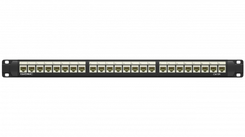 Патч-панель 19дюйм 1UCAT6А 24 модуля RJ45 неэкранированная DKC RN6APPU24