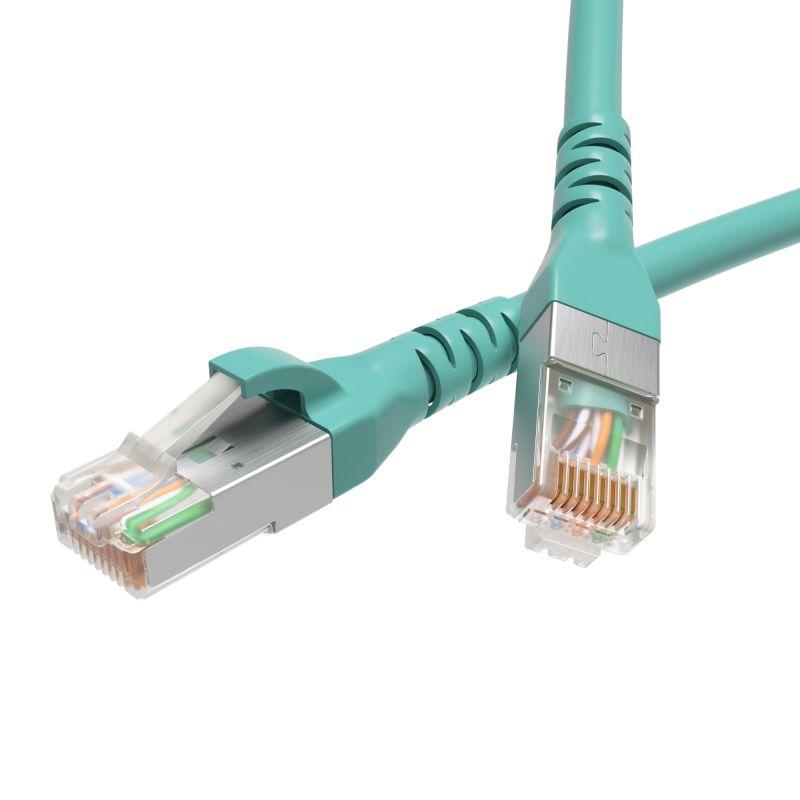 Патч-корд экранированный CAT6A S/FTP 4х2 LSZH 10м бирюз. DKC RN6ASF4500AQ