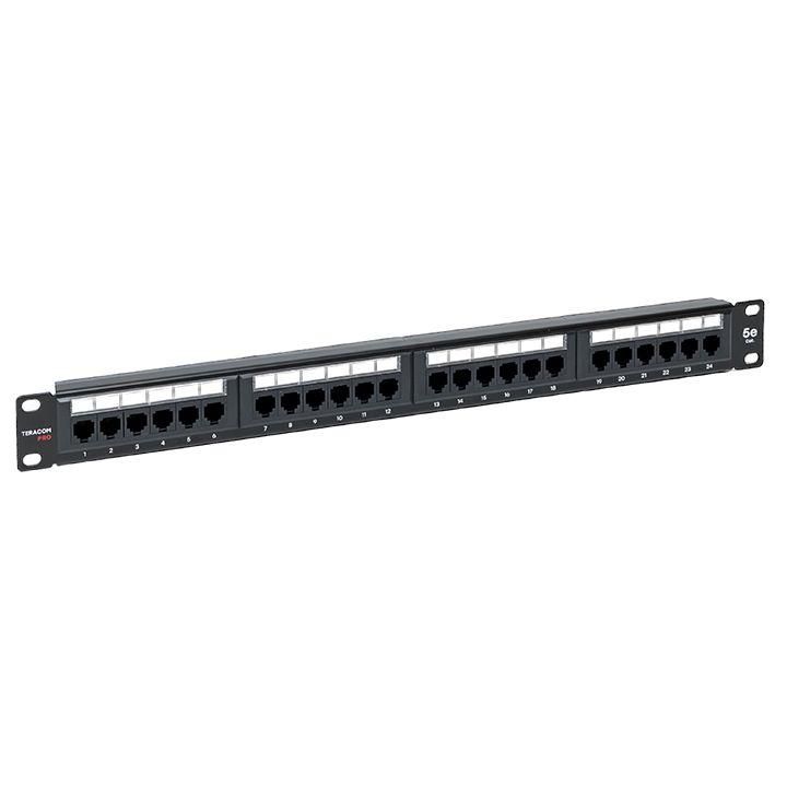 Патч-панель 19дюйм 1U кат.5E UTP неэкранир. 24 порта RJ45 Dual IDC TERACOM PRO EKF TRP-PPNL-5EUTP-1U