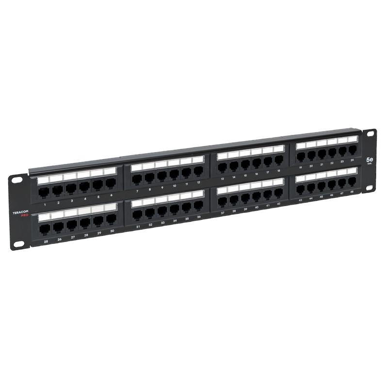 Патч-панель 19дюйм 2U кат.5E UTP неэкранир. 48 портов RJ45 Dual IDC TERACOM PRO EKF TRP-PPNL-5EUTP-2