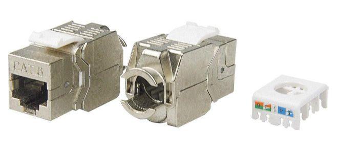 Вставка Keystone Jack RJ45 (8P8C) кат.6 экранир. 180град. Toolless KJ8-8P8C-C6-180-TLS-SH-F-WH бел. 