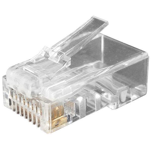 Разъем PLUG-8P8C-U-C6-100 RJ45 (8P8C) под витую пару кат.6 (50/50микродюйм) универс. (для ож и мж ка