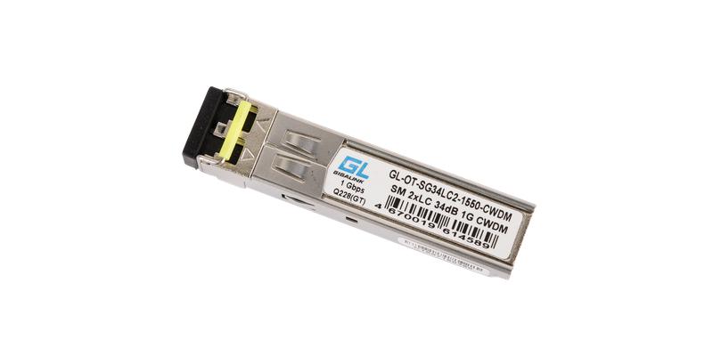 Модуль SFP CWDM 1Гбит/с два волокна SM 2xLC 1450нм 34dB GIGALINK GL-OT-SG34LC2-1450-CWDM