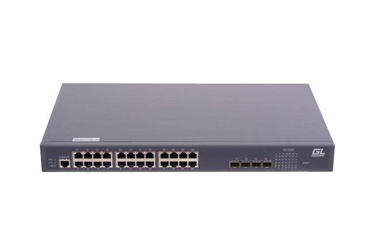 Коммутатор управляемый L2 POE 24 BASE-TX 10/1001000Мбит/с POE 4 1/10G SFP+1 Console 1U 19дюйм 220В 4