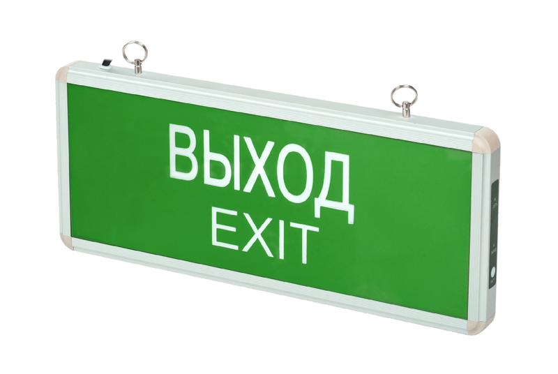 Светильник светодиодный PEL 101-1 "ВЫХОД-EXIT" (табло) 3Вт 1.2В IP20 ССА аварийный оповещатель Pro J