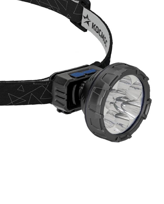 Фонарь аккумуляторный налобный 2Вт SMD LED Li-ion 14500 500мА.ч корпус ABS-пластик USB-шнур регулиру