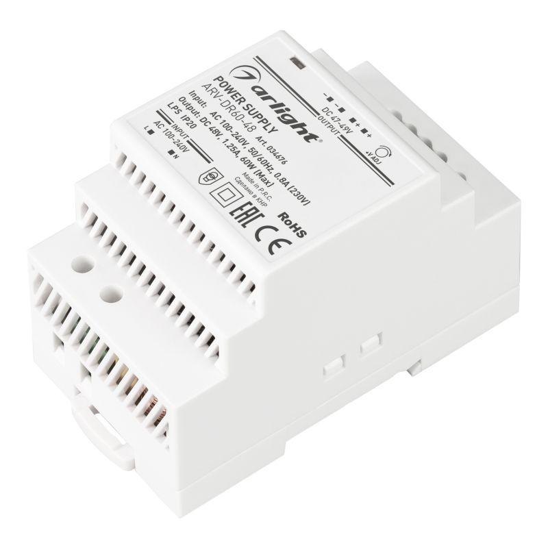 Блок питания ARV-DR60-48 60Вт 48В 1.25А IP20 DIN-рейка Arlight 034676