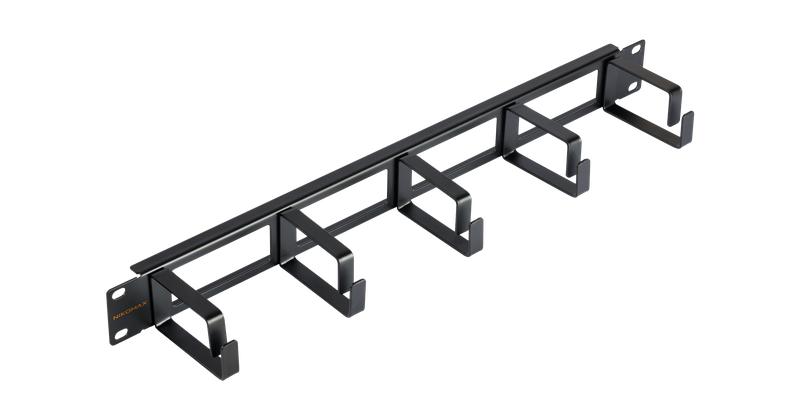 Органайзер кабельный 19дюйм 1U глубина колец 60мм метал. с отверстиями в опорной планке черн. (уп.2ш