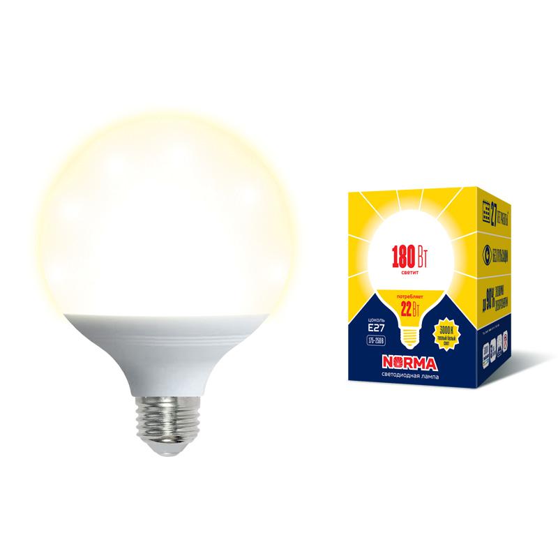 Лампа светодиодная LED-G120-22W/3000K/E27/FR/NR Norma 22Вт матовая 3000К тепл. бел. E27 (упак. карто