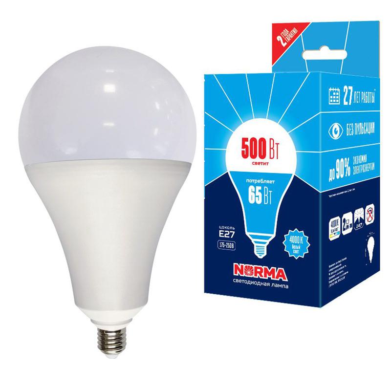 Лампа светодиодная LED-A160-65W/4000K/E27 /FR/NR Norma 65Вт A матовая 4000К нейтр. бел. (упак. карто