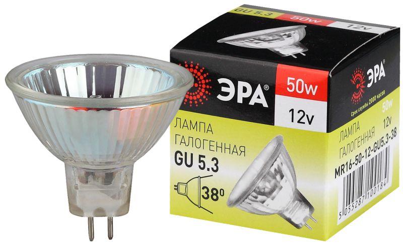 Лампа галогенная GU5.3-MR16-50W-12V-Cl ЭРА C0027358