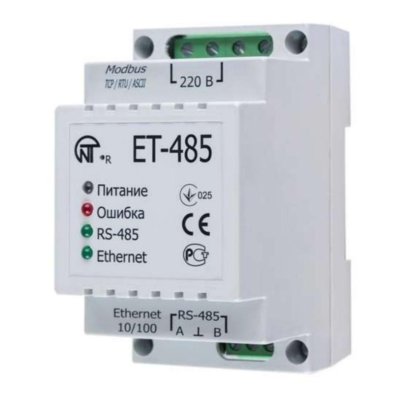 Преобразователь интерфейсов ЕТ-485 24В Modbus RTU/ASCII (RS-485)–Modbus TCP (Ethernet) НовАтек-Элект