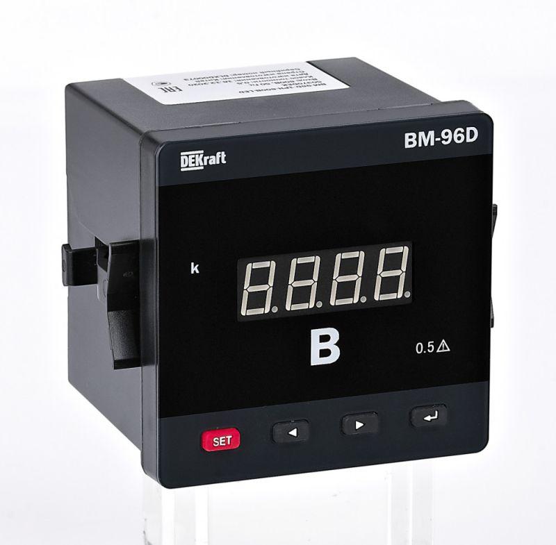 Вольтметр цифровой ВМ-96D 3ф вх. 100В вых. RS-485 96х96мм LED-дисплей DEKraft 50384DEK