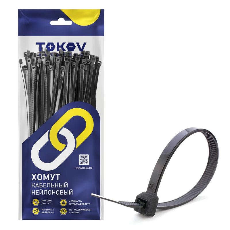 Хомут кабельный нейлоновый черн. 2.5х150 (уп.100шт) TOKOV ELECTRIC TKE-HNS-2.5-150-B/100