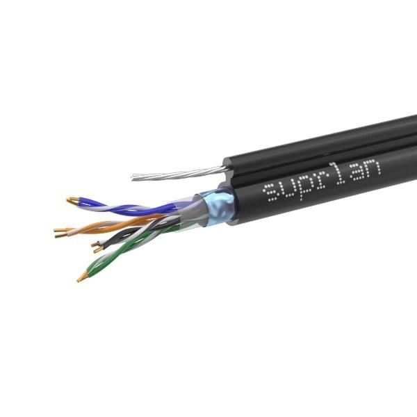 Кабель витая пара F/UTP кат.5E 4х2х24AWG solid Cu PE Out. T-FG8 Median трос 305м (м) SUPRLAN 01-1035