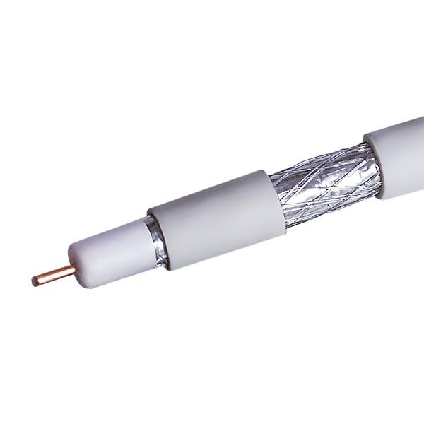 Кабель коаксиальный RG-6 CCS 1.02 (21проц.)/FPE/Al-Pet-Al Foil Unbonded/Al 64х0.12/PVC RW бел. (уп.1