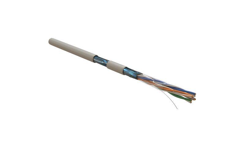 Кабель витая пара F/UTP кат.5E 4х2х0.51мм 24AWG solid PVC FUTP4-C5E-S24-IN-PVC-GY-305 сер. (м) Hyper