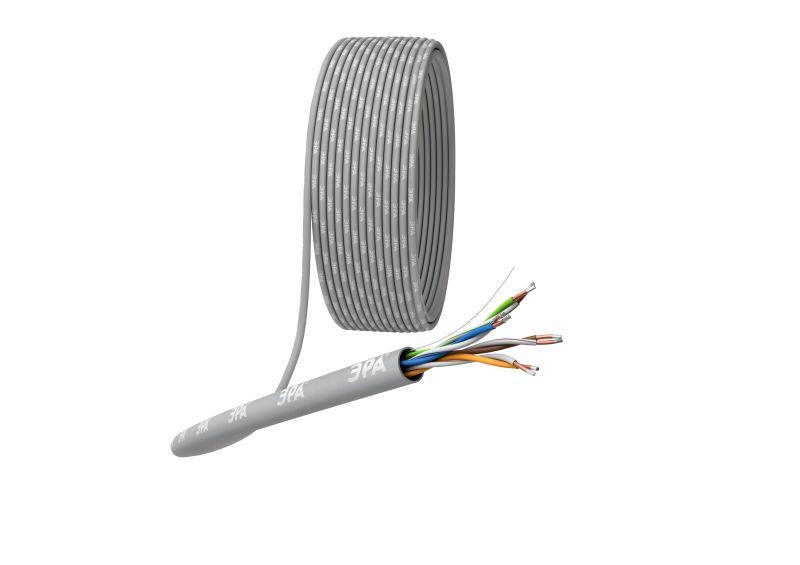 Кабель витая пара U/UTP кат.5E 4х2х24AWG CCA PVC SIMPLE (уп.50м) Эра Б0044438