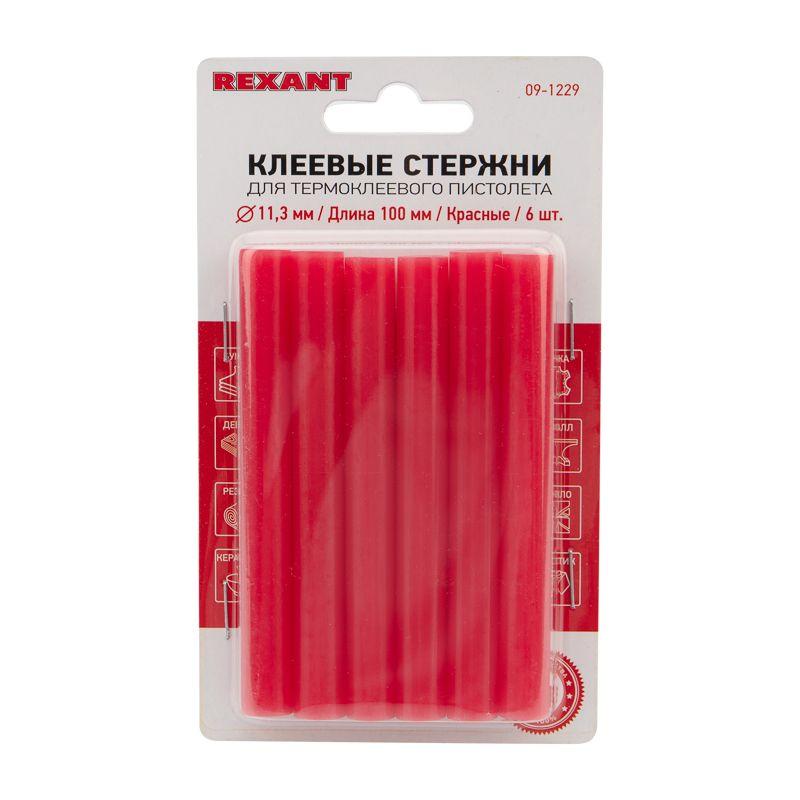 Стержень клеевой d11мм L100мм красн. (блист.6шт) Rexant 09-1229