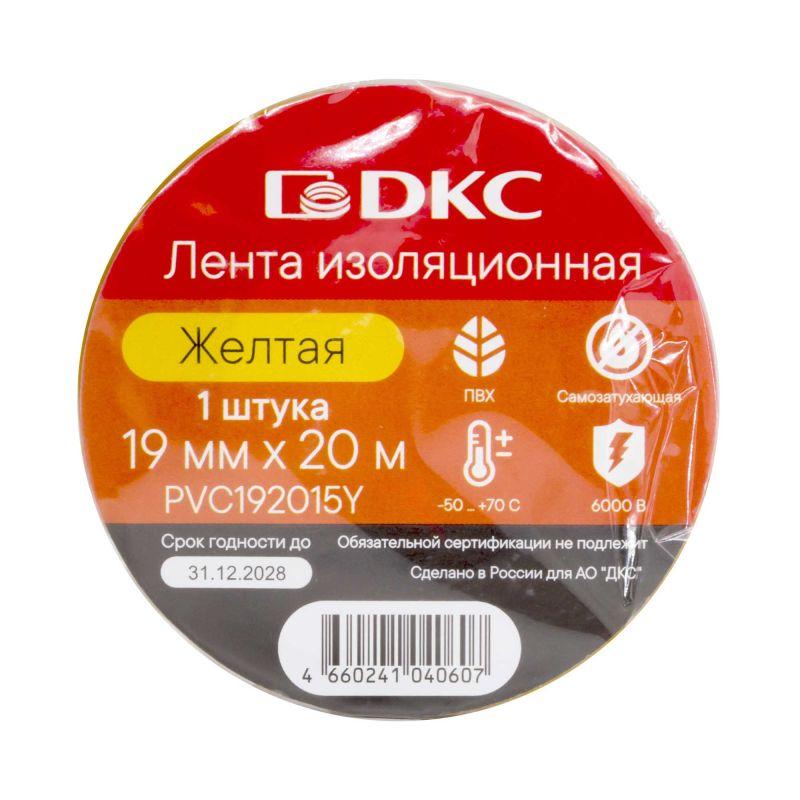 Лента изоляционная ПВХ 19х0.15 (20м) в рулоне желт. DKC PVC192015Y