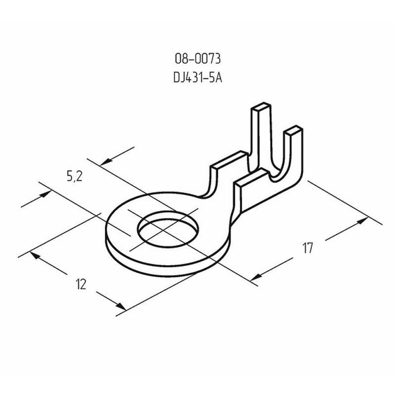 Наконечник кольцевой (НК d5.2мм) 0.5-0.8кв.мм (DJ431-5A) Rexant 08-0073