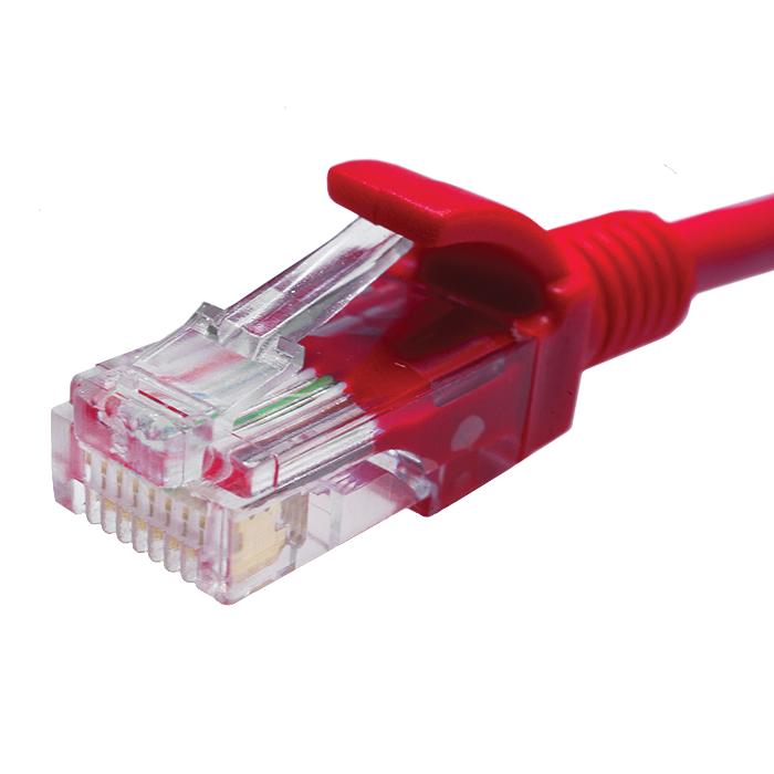 Патч-корд UTP 5e 4х2 26AWG (7х0.16мм) Cu LSZH 0.5м красн. SUPRLAN 10-0151