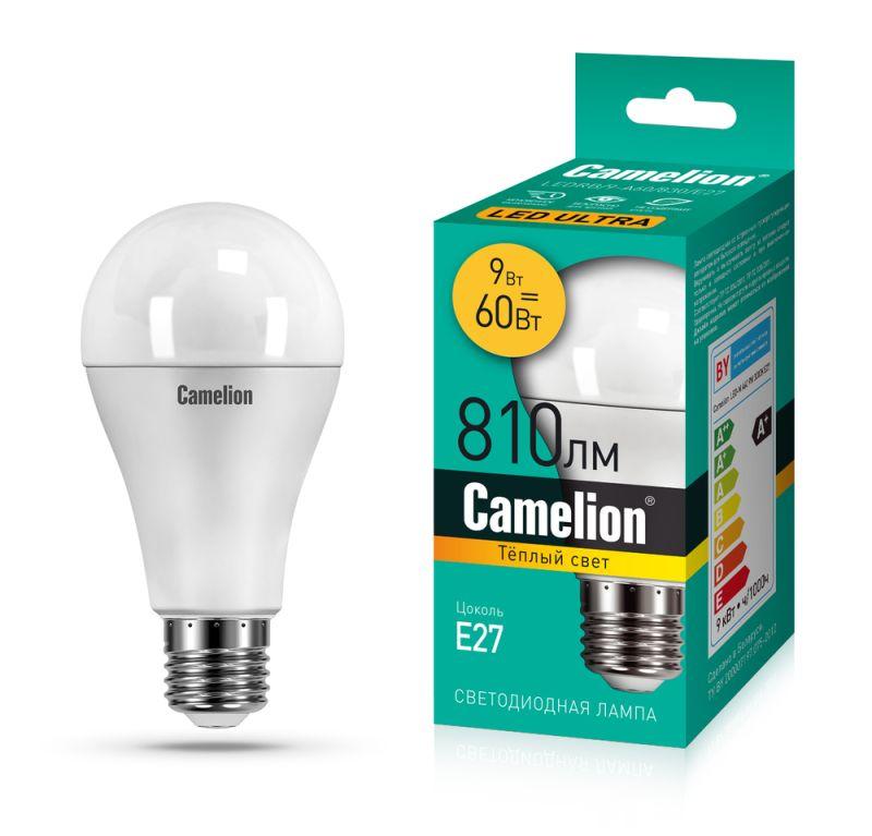 Лампа светодиодная LEDRB/9-A60/830/E27 9Вт 220В LED-M A60 3000К E27 Camelion 15065