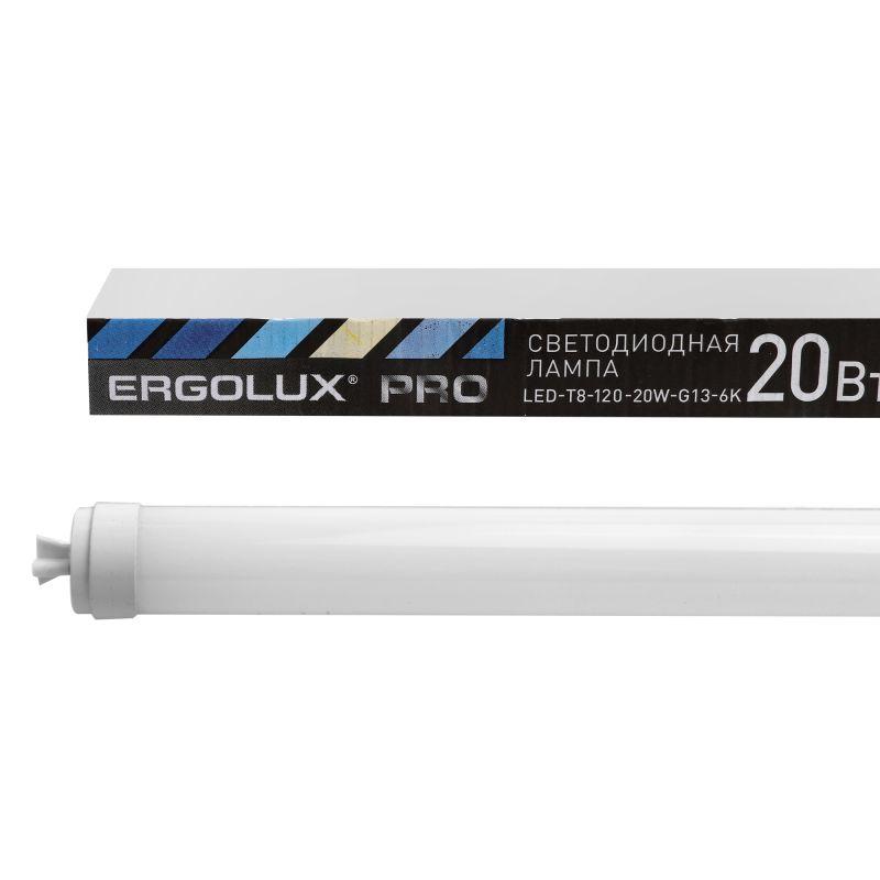 Лампа светодиодная LED-Т8-120-20W-G13-6K PRO Т8 20Вт G13 6500К 1200мм 172-265В Ergolux 15123