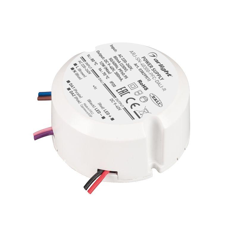 Блок питания ARJ-SN-40300-PFC-DALI-R 12Вт 9-40В 0.3А IP20 пластик Arlight 038299(1)