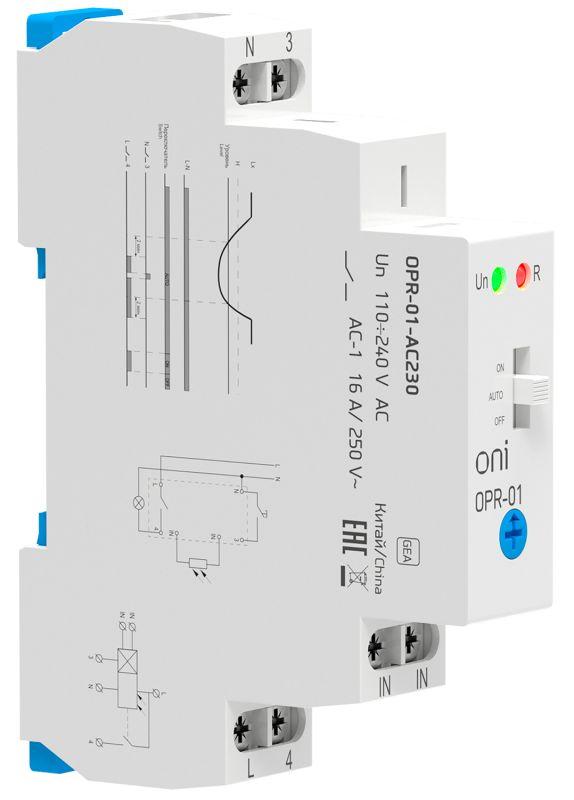 Фотореле OPR-01 1 конт. 230В АС с вынос.дат. ONI OPR-01-AC230