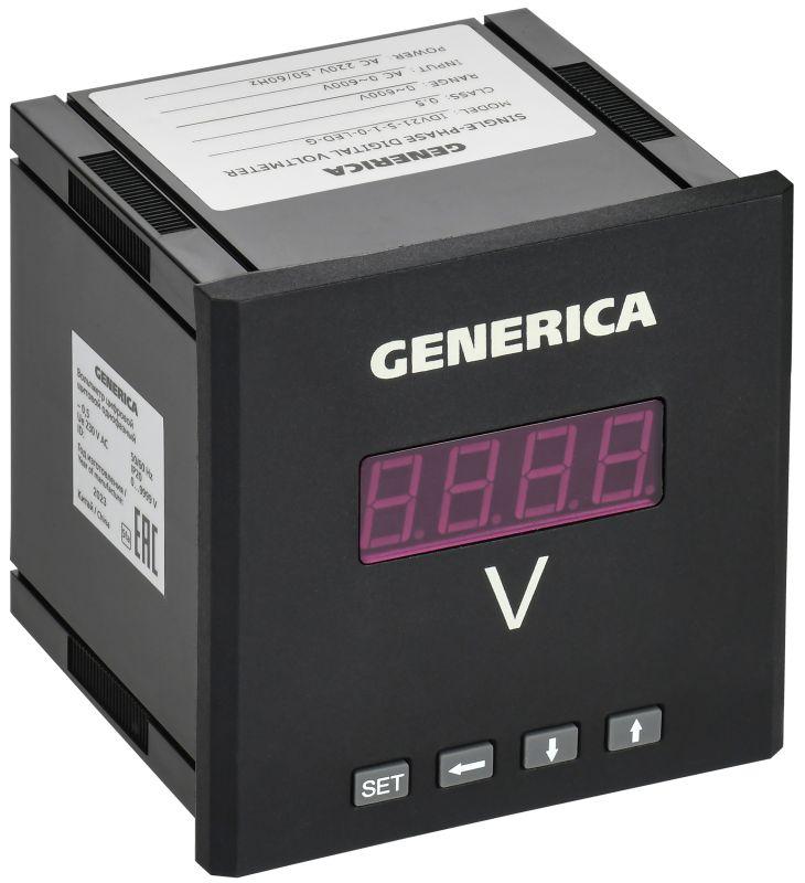 Вольтметр цифровой щитовой 1ф 96х96 LED GENERICA IDV21-5-1-0-LED-G