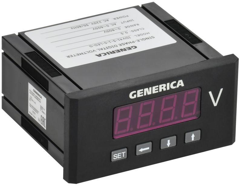 Вольтметр цифровой щитовой 1ф 48х96 LED GENERICA IDV41-5-1-0-LED-G