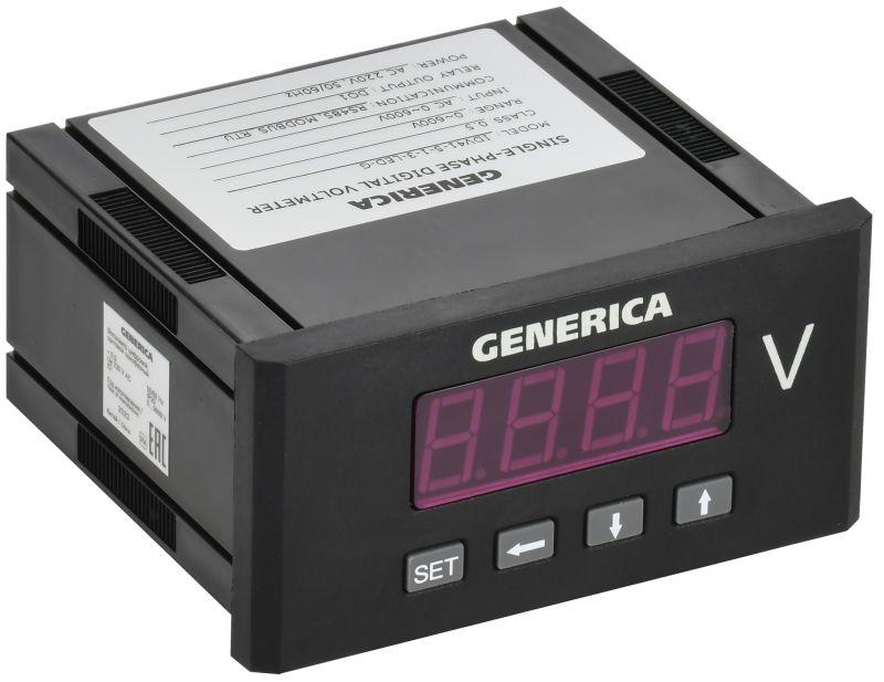 Вольтметр цифровой щитовой 1ф DO RS-485 48х96 LED GENERICA IDV41-5-1-3-LED-G