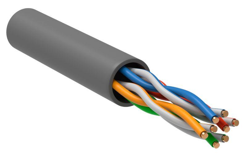 Кабель витая пара U/UTP кат.5E 4PR 24 AWG PVC 1м сер. (уп.305м) РФ/Т GENERICA BC1-C5E04-111-305-T-R-