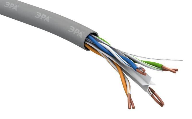 Кабель витая пара U/UTP кат.6 4х2х23 AWG CU PVC (уп.305) Эра Б0053023