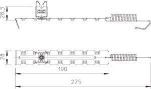 Держатель проволоки d8 с натяжной пружиной 132 U-CU V2A OBO 5203023