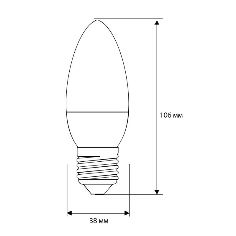 Лампа светодиодная LED-C35-9W-E27-3К Свеча 9Вт E27 3000К 172-265В Ergolux 13170