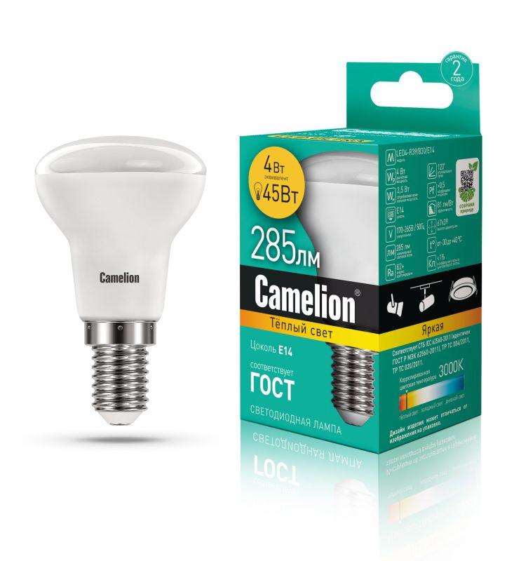 Лампа светодиодная LED4-R39/830/E14 4Вт 220В Camelion 13353