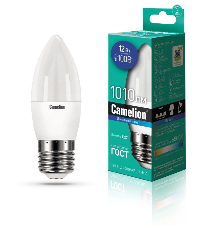 Лампа светодиодная LED12-C35/865/E27 12Вт 220В Camelion 13692