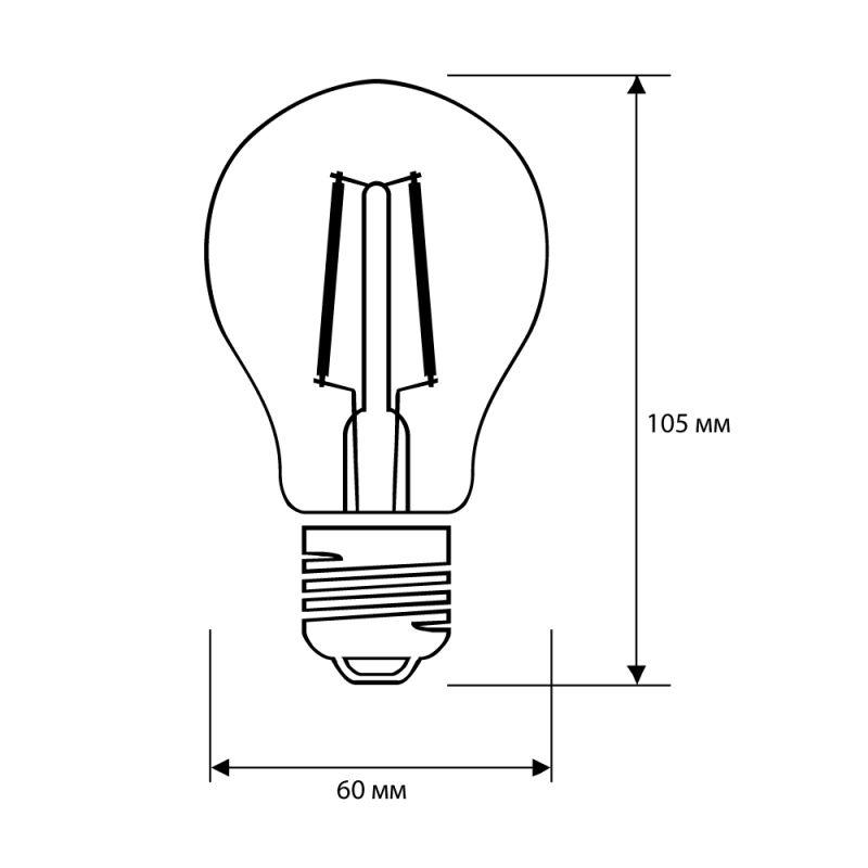 Лампа светодиодная филаментная LED13-A60-FL/830/E27 12Вт 220В Camelion 13716