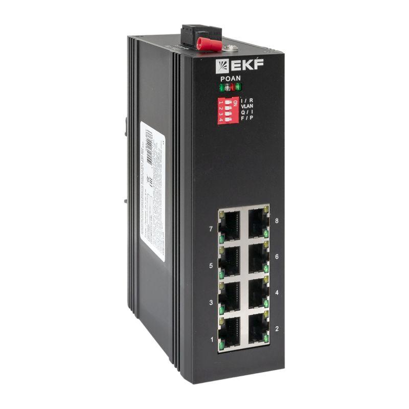 Коммутатор неуправляемый промышленный U-8GTP 8 портов 10/100/1000Base-T(X) RJ45 c PoE монтаж на DIN-