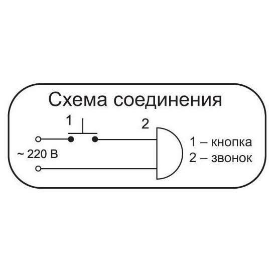 Звонок проводной Готик аэропорт 220В 80-90дБА черн./серебр. Тритон ГС-01