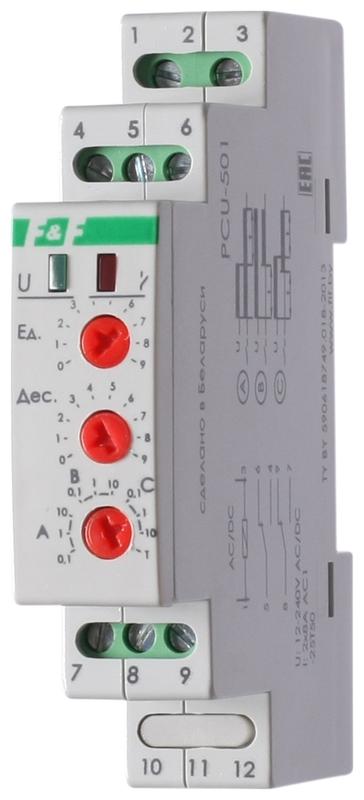 Реле времени PCU-501 2х8А 24-264В AC/DC 2п IP20 многофункц. выдержка времен. после отключ. питания м