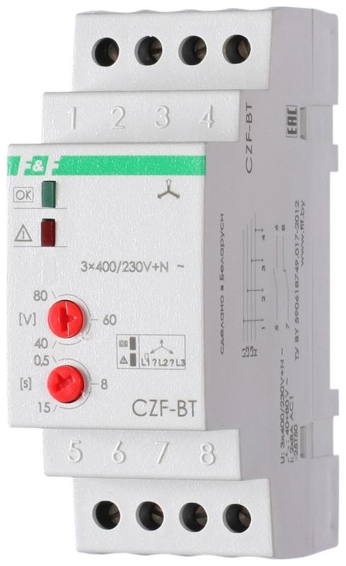 Реле контроля фаз 3-х фазное 160-260В CZF-BT F&F EA04.001.004