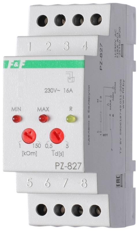 Реле уровня жидкости PZ-827 (одно-; двухуровн. реле; регулир. чувствительность; регулир. задержка пе