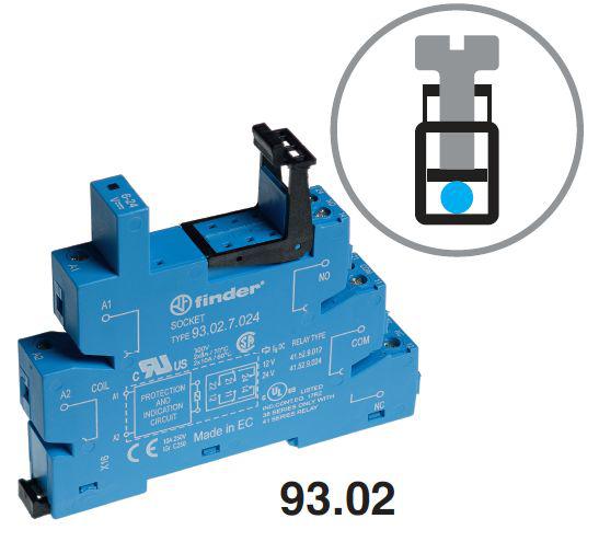 Розетка для реле 41 серии 24В AC/DC винт. клеммы (с зажимной клетью) клипса в комплекте LED FINDER 9