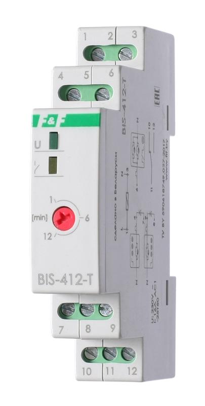 Реле импульсное BIS-412-T (для работы в схемах с групп. и централ. управлением встроенн. разделитель